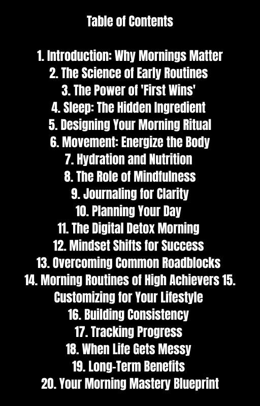 The Morning Mastery Method: Unlock Your Potential Before the World Wakes Up